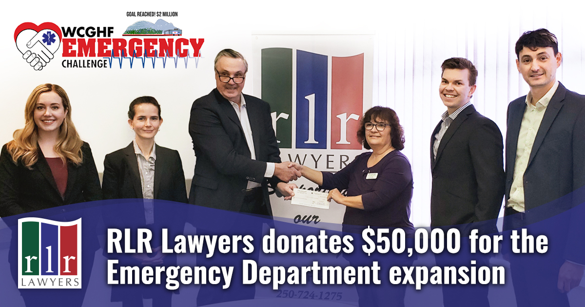 RLR Lawyers makes West Coast General Hospital Donation of $50,000